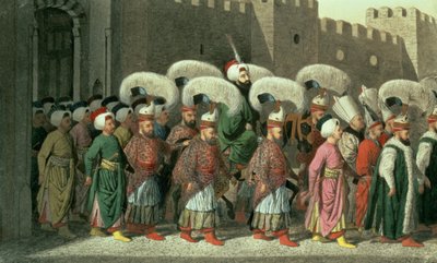 El sultán Mahmud II en procesión, 1809 de Greek School